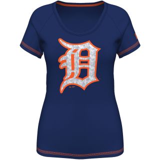 MAJESTIC ATHLETIC Womens Detroit Tigers Bold Statement Fashion Top   Size
