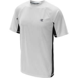 CHAMPION Mens PowerTrain Short Sleeve T Shirt   Size Large, White/navy