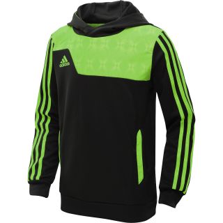 adidas Boys Speedtrick Pullover Soccer Hoodie   Size Small, Black/green