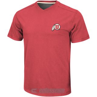 COLOSSEUM Mens Utah Utes Mirage V Neck T Shirt   Size Small, Red