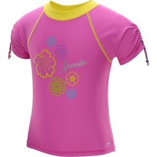 SPEEDO Girls UV Short Sleeve Sun Shirt   Size 6/6x, Pink