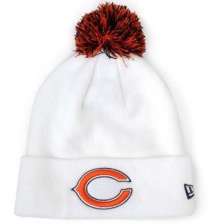 NEW ERA Mens Chicago Bears Logo White Cuff Pom Knit Hat, Navy