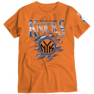 adidas Youth New York Knicks Retro Short Sleeve T Shirt   Size Small, Orange
