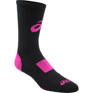 ASICS Team Tiger Crew Socks   Size Medium, Black/pink