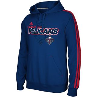 adidas Mens New Orleans Pelicans Primary Logo 3 Stripe Hoody   Size Large, Dk.