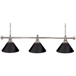 Trademark Global Premium 60 3 Shade Billiard Lamp Black and Silver (4800S BLK)