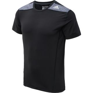 adidas Mens TechFit Fitted Short Sleeve T Shirt   Size Small, Black/dark Grey