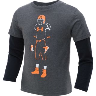 UNDER ARMOUR Boys Impact Player Long Sleeve T Shirt   Size 6, Carbon Heather