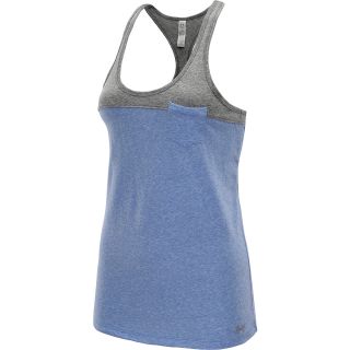 UNDER ARMOUR Womens Charged Cotton Legacy Tank   Size Large, Caspian/charcoal