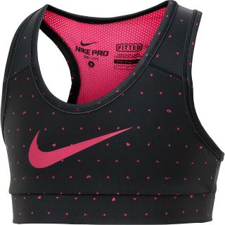 NIKE Girls Pro Hypercool Graphic Sports Bra   Size Large, Black/vivid Pink