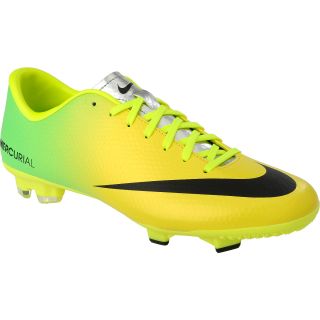 NIKE Mens Mercurial Victory IV FG Low Soccer Cleats   Size 10.5, Yellow/green