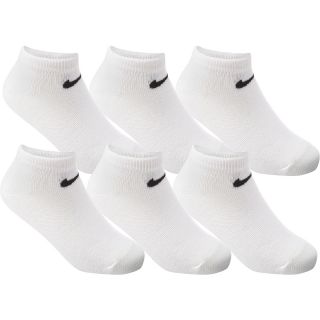 NIKE Kids Performance Low Cut Socks   6 Pack   Size 6 7, White/black