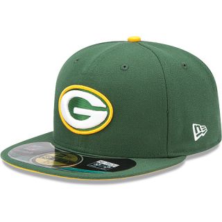 NEW ERA Mens Green Bay Packers Official On Field 59FIFTY Fitted Cap   Size 7.