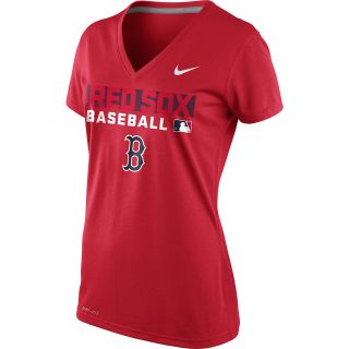 NIKE Womens Boston Red Sox Team Issue Performance Legend Logo V Neck T Shirt  