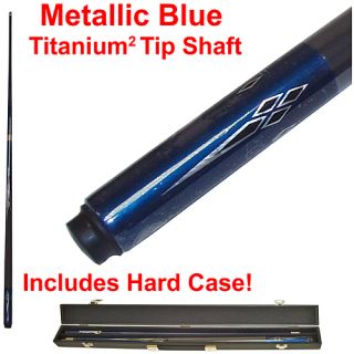 Trademark Global Metallic Blue Titanium Cue Stick   Includes Free Hard Case (40 