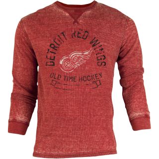 OLD TIME SPORTS Mens Detroit Red Wings Haven Acid Washed Long Sleeve T Shirt  