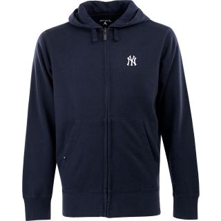 Antigua Mens New York Yankees Fleece Full Zip Hooded Sweatshirt   Size