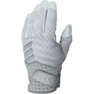adidas Mens NastyQuick Lineman Gloves   Size Medium, White/silver