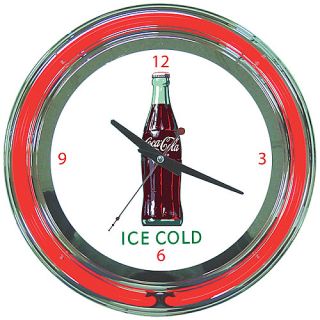 Trademark Global Coca Cola 14 Neon Clock   Ice Cold Bottle Design (COKE 1400 