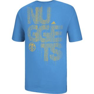adidas Mens Denver Nuggets Written Out Short Sleeve T Shirt   Size Xl, Lt.blue
