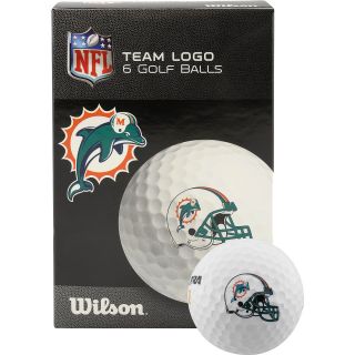 WILSON Miami Dolphins Golf Balls   6 Pack, White