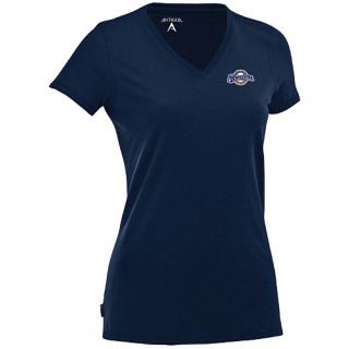 Antigua Womens Milwaukee Brewers Dream 100% Cotton Washed Jersey V Neck Tee  