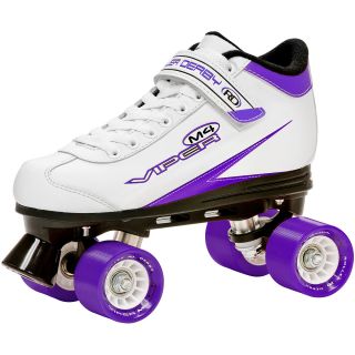 Roller Derby Viper M4 Womens Speed Quad Skate   Size 7, White/purple/black