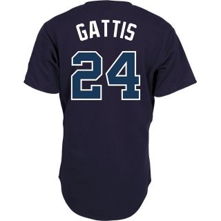 Majestic Athletic Atlanta Braves Evan Gattis Replica Alternate Navy Jersey  