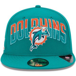 NEW ERA Mens Miami Dolphins Draft 59FIFTY Fitted Cap   Size 7.375, Orange