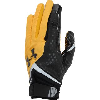 UNDER ARMOUR Adult Nitro Football Gloves   Size Large, Steeltown Gold/black