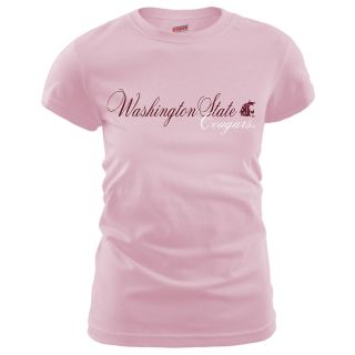 MJ Soffe Womens Washington State Cougars T Shirt   Soft Pink   Size Large,