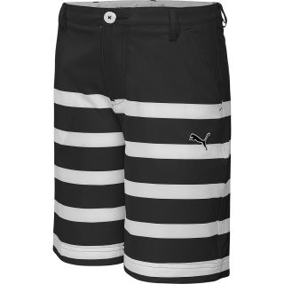 PUMA Boys New Wave Stripe Golf Shorts   Size Small, Black/white
