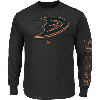 MAJESTIC ATHLETIC Mens Anaheim Ducks Goal Crease Long Sleeve T Shirt   Size