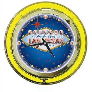 Trademark Global Las Vegas Neon Clock   14 inch Diameter (LV1400)