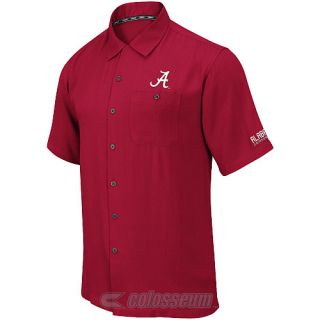 COLOSSEUM Mens Alabama Crimson Tide Button Up Camp Shirt   Size Xl, Cardinal