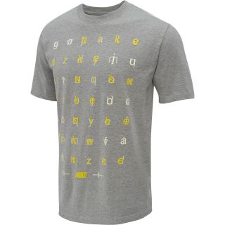NIKE Mens Damn Fast Short Sleeve T Shirt   Size Large, Dk.grey/yellow
