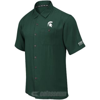 COLOSSEUM Mens Michigan State Spartans Button Up Camp Shirt   Size Small,