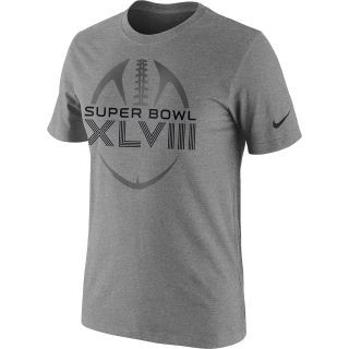 NIKE Mens Super Bowl XLVIII Legend Football Icon Grey Short Sleeve T Shirt  