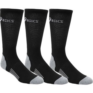 ASICS Mens Hydrology Crew Socks   3 Pack   Size Large, Black/grey