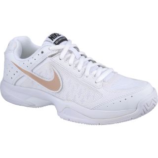 NIKE Womens Air Cage Court Tennis Shoes   Size 7.5, White/gold