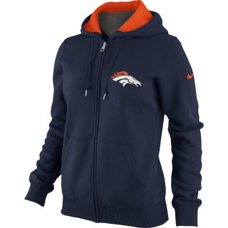 NIKE Womens Denver Broncos Tailgater Fleece Full Zip Hoody   Size Medium,