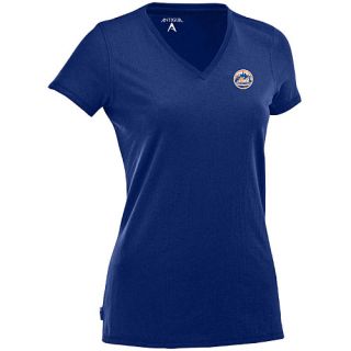 Antigua Womens New York Mets Dream 100% Cotton Washed Jersey V Neck Tee   Size