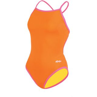 Dolfin Chloroban Solid Reversible Swimsuit Womens   Size 30, Orange/yellow