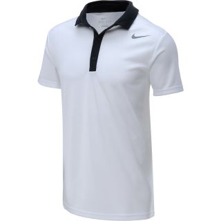NIKE Mens Baseline Short Sleeve Tennis Polo   Size Small, White/black/grey