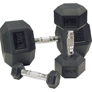 Body Solid Rubber Hex 5 50lbs Dumbbell Set (SDRS550)