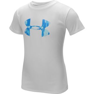 UNDER ARMOUR Girls Big Logo Tech T Shirt   Size Large, White/electric Blue