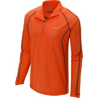 ASICS Mens Racer 1/4 Zip Running Pullover   Size Xl, Orange