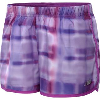 NEW BALANCE Womens Momentum Printed Running Shorts   Size Small, Purple Cactus