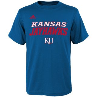 adidas Youth Kansas Jayhawks Sideline Game ClimaLite Short Sleeve T Shirt  