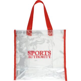 SPORTS AUTHORITY Clear Plastic Tote Bag, Red